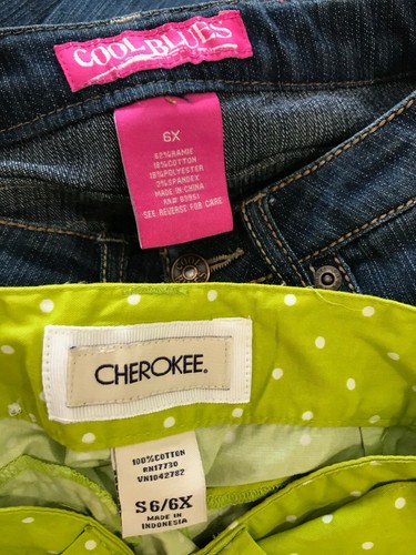 New Girls Cool Blues Jeans & Cherokee Capri's Green/White Polka Dot Both size 6X - Picture 9 of 9