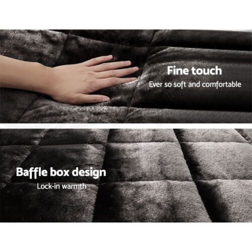 Giselle Bedding Faux Mink Quilt Plush Throw Blanket Comforter Duvet Cover Double - Picture 6 of 11