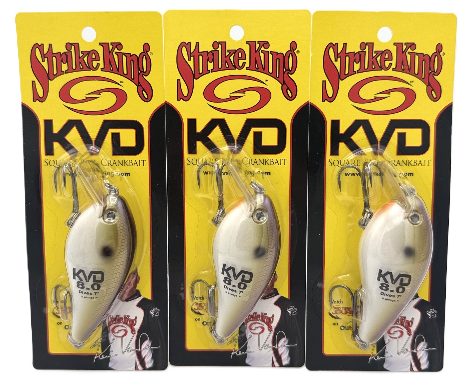 Lot of (3) - Strike King KVD 8.0 Magnum Square Bill Crankbait - TN Shad 2.0 - Image 1