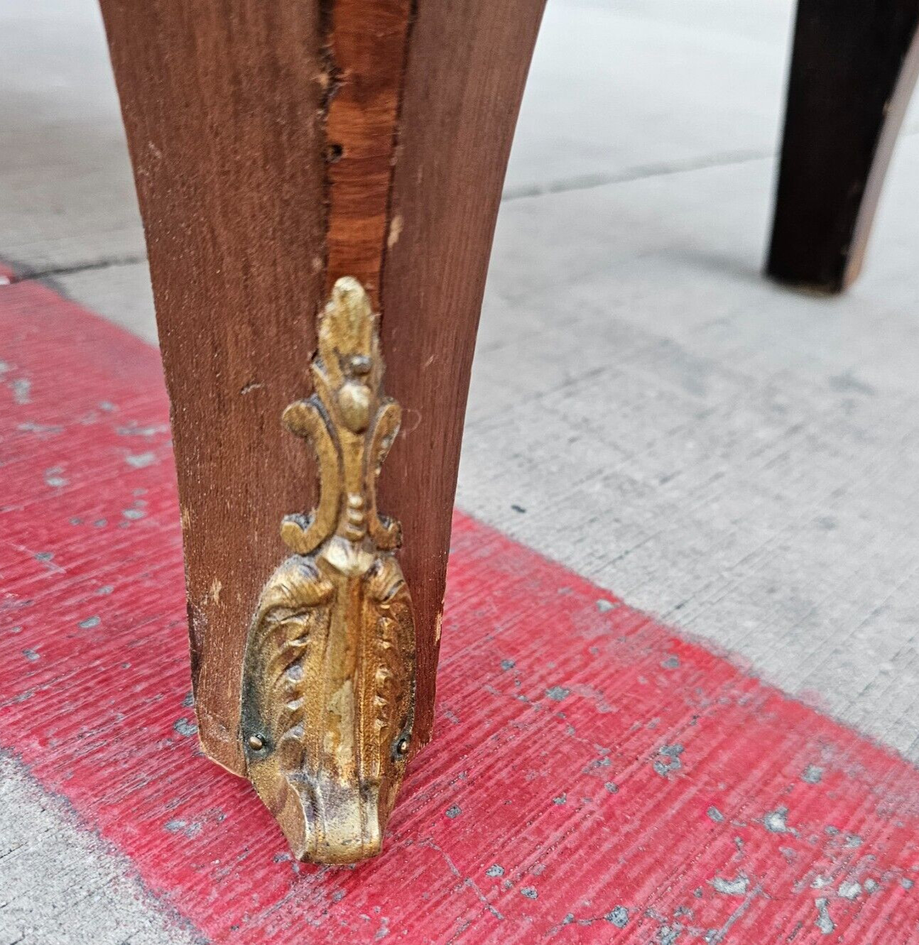 LOUIS XVI Transitional CHEST 4 Drawer Marquetry Oak Mahogany Commode