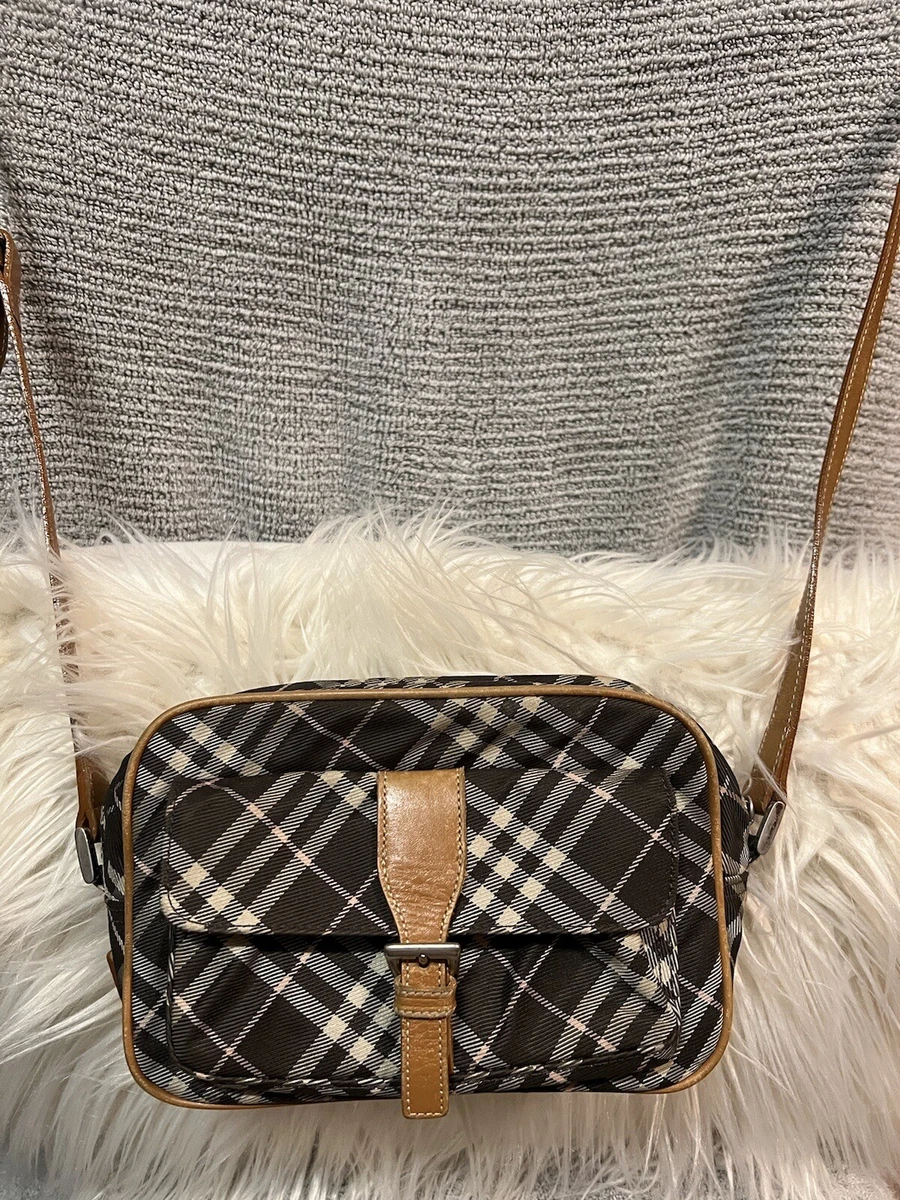 BURBERRY Blue Label Nova Check Nylon Shoulder Bag Black Auth 10041