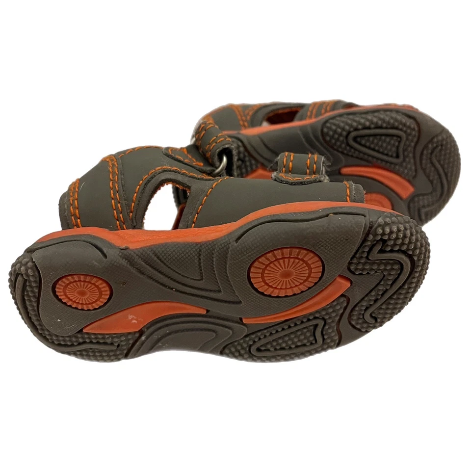 Sandalias Koala Niños Niño Pequeño Niño Talla 3 Marrón Naranja Gancho y Lazo Foto 2 de 3