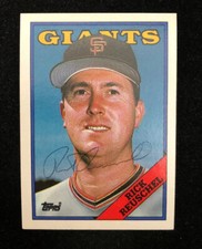 RICK REUSCHEL 1988 TOPPS AUTOGRAPHED SIGNED AUTO BASEBALL CARD 660 GIANTS