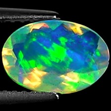1.14 Ct Natural Ethiopian Faceted Opal Gemstone Multi Color Oval Faceted Cut