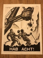 Plakat nr 2 Bezpieczeństwo pracy Reichsarbeitsverw. 1924 HAB EIGHT, koparka z ładunkiem