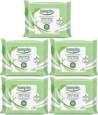 Simple Kind To Skin Cleansing Facial Wipes, Travel Pack, 7-Count Pack of 5 