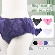 50pcs Unisex Disposable Non Woven Briefs Breathable Sauna Underpants Travel Pink