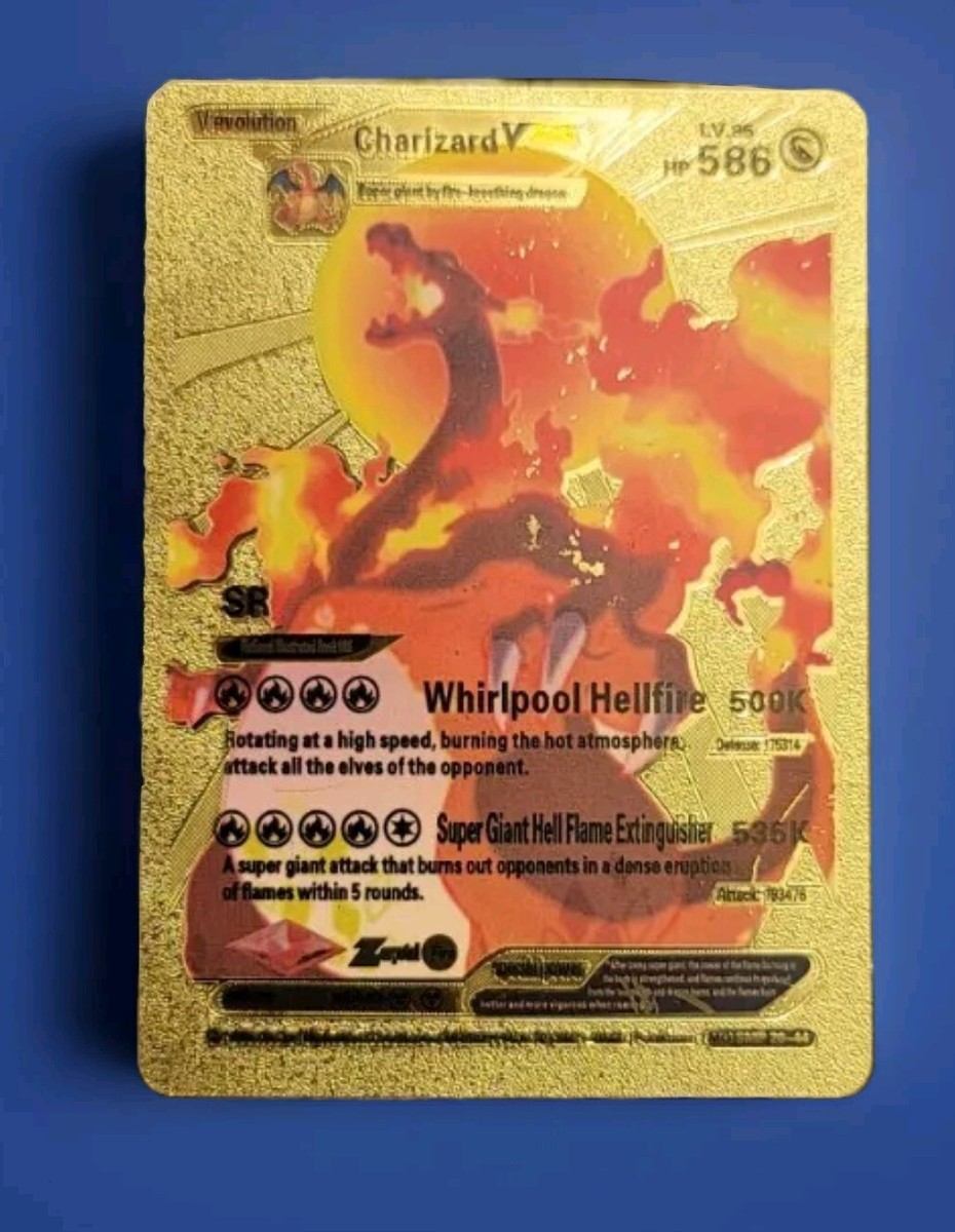 Charizard Pokémon V Evolution HP 586 Gold Foil Excellent Condition