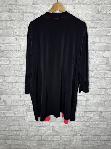 Susan Graver Liquid Knit Size 3XP Reversible Black Red Open Cárdigan Jacket - Picture 9 of 17