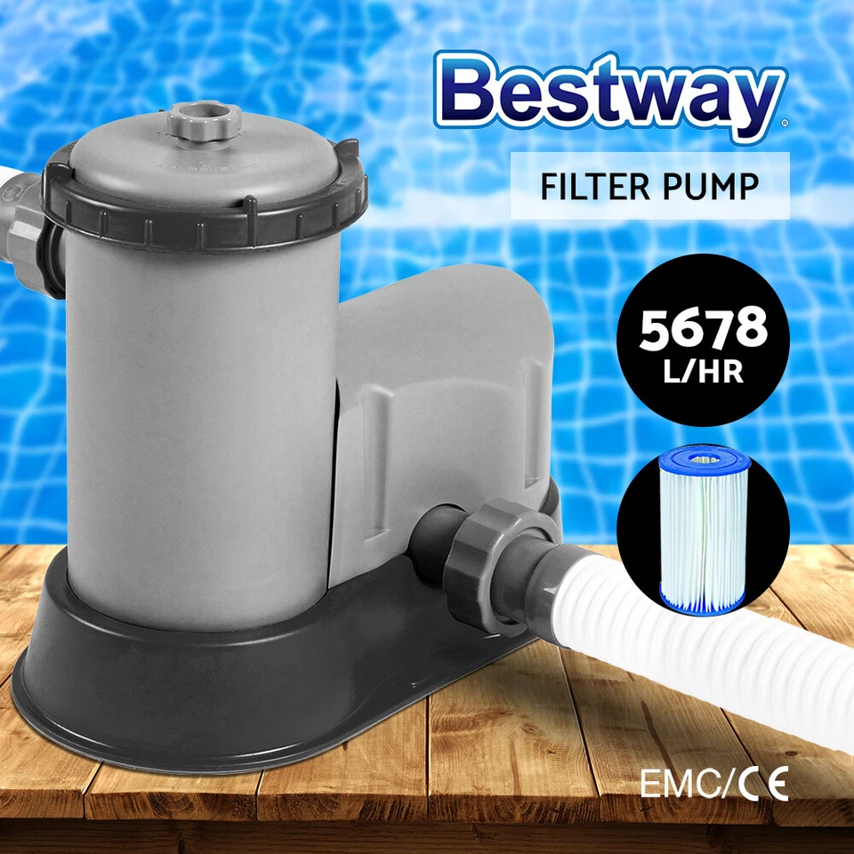 Bestway Pool Pump Pumps Filters Filter 1500GPH Cleaners 9463L/H Flowclear™