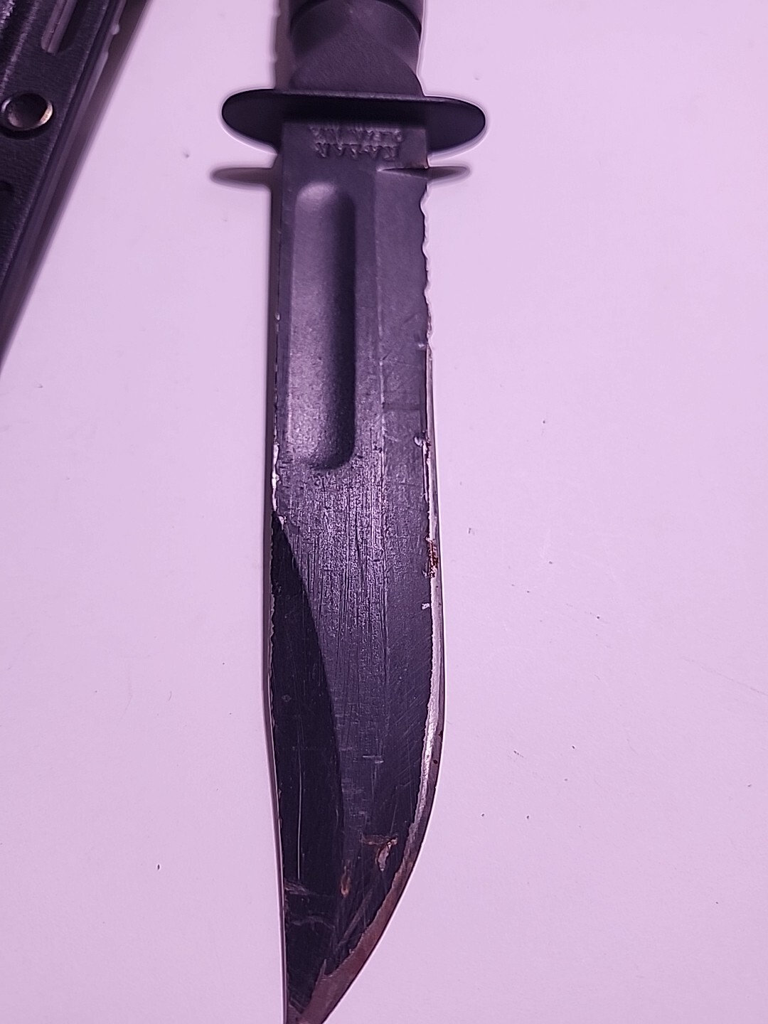 KABar 1211 Olean N.Y With Sheath Black Fixed Blade Combat Knife eBay