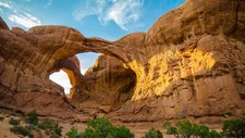 Landscape nature mountains trees forest utah usa arch Custom Gaming Mat Desk