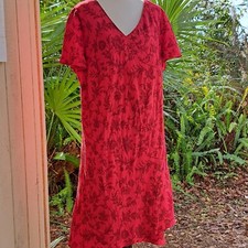 Sheri Martin NY Collection Red Dress Sz 20W V Neck Vintage
