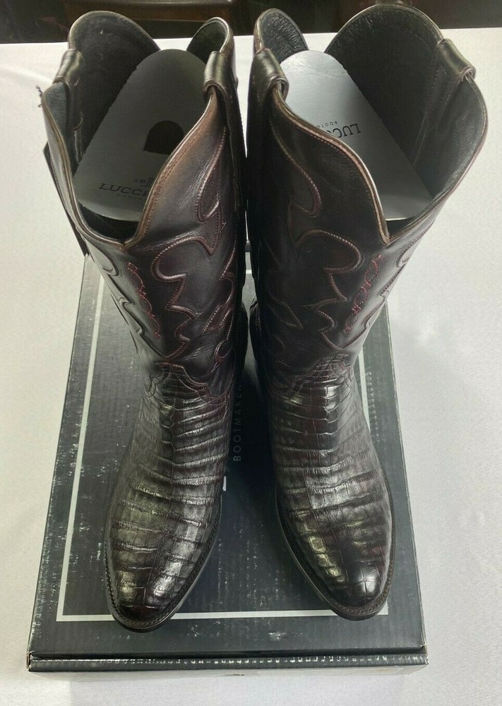 Men's Lucchese Bootmaker M1637.R4 Black Cherry Cord Derby Boots