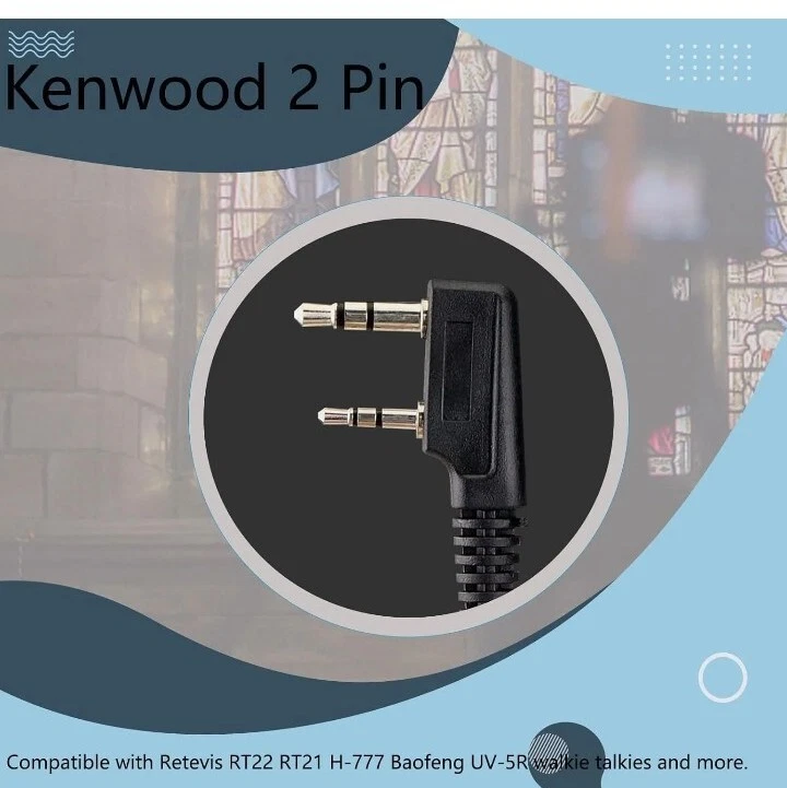 Retevis Overhead Noise Reduction Walkie Talkie Headset 2 Pin, Boom Mic. New - Image 2 of 4