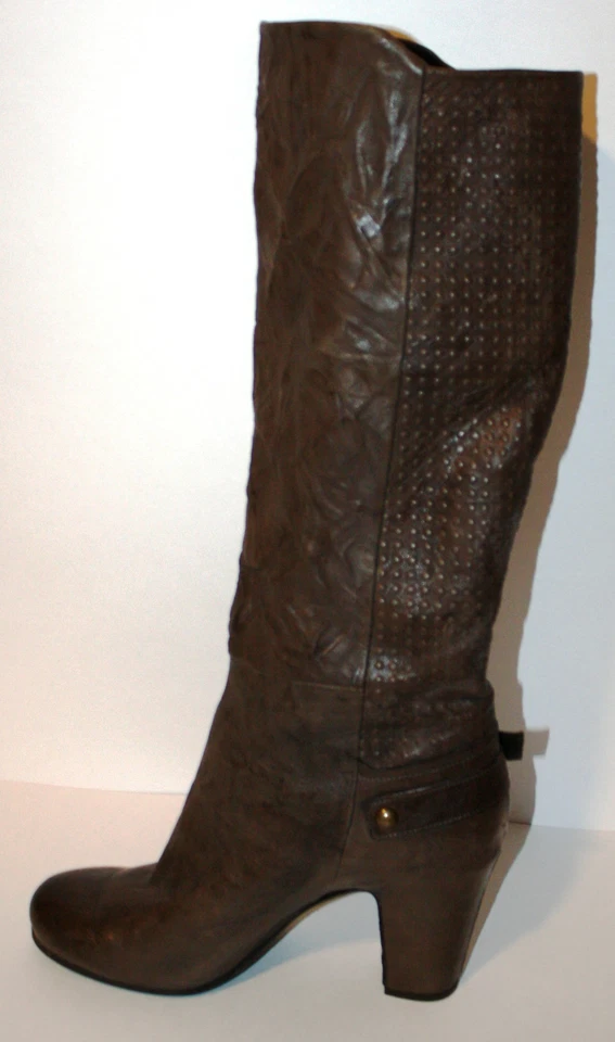 Botas LATITUDE FEMME 40 9 Marrón Arrugado Cuero Suave Texturizado Hasta la Rodilla  Foto 4 de 4