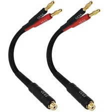 Cess0236i Banana Plugs To Rca Cable 6inch Phono Banana Speaker Cable 2 Pack