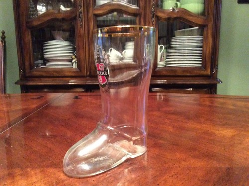 BECK'S Boot Bierglas mit Goldrand Product of Germany Bar