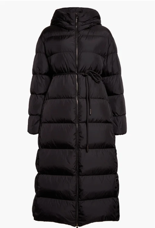 NUOVO piumino Moncler Bondree idrorepellente con cappuccio nero taglia 2 #DC406