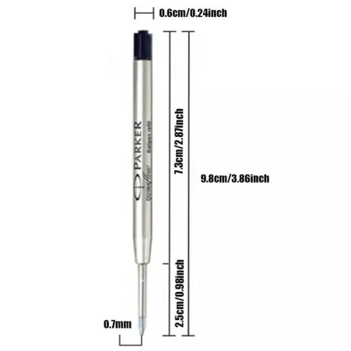 10 PIEZAS Recambios de tinta para bolígrafo negro punta fina para reemplazar estilo Parker - Imagen 44 de 53