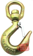 1 Ton Drop Forged Carbon Steel Swivel Eye Hook 3/8" Shackle w/ Latch G70