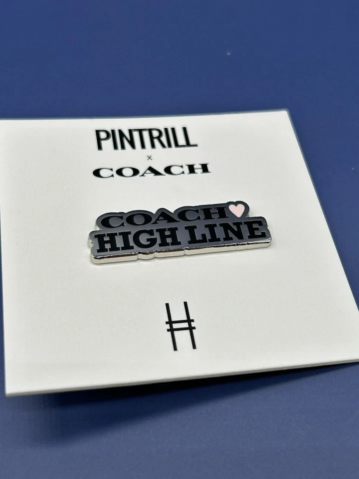Coach Pintrill Coach High Line Pin NEW Silver Tone Pink Heart Enamel - Image 2 of 4