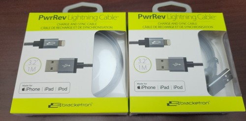 2 Bracketron PwrRev Lightning & Sync Cable 3.2 Meter New - Picture 1 of 5
