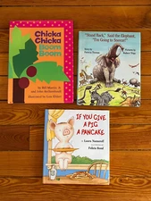 Lot of IF YOU GIVE A PIG A PANCAKE Chicka Chick Boom Boom STAND BACK Hardcover