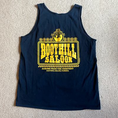 Boot Hill Saloon Daytona  Beach FL Double Sided Biker Tank Top Shirt 1999 vtg