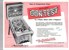 Wow! Original 1958 Gottlieb Contest pinball flyer/brochure! Rare! Free Ship!