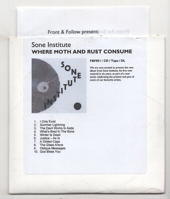 (KS358) Sone Institute, Where Moth & Rust Consume - 2018 DJ CD