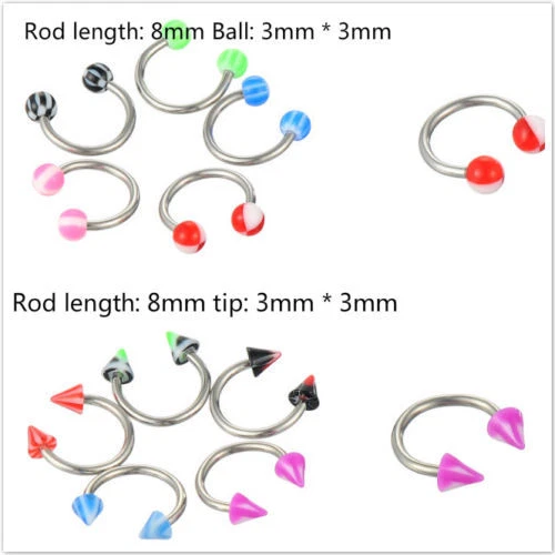 105pcs Wholesale Lip Tongue Eyebrow Nose Studs Navel Belly Rings Body Piercing - Image 3 of 4