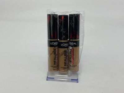 L'Oreal Paris Infallible Full Wear Waterproof Matte Concealer 410 Almond, 3 Pack