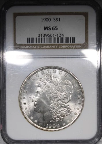 1900-P Morgan Dollar NGC MS65 Flashy Mostly White Coin