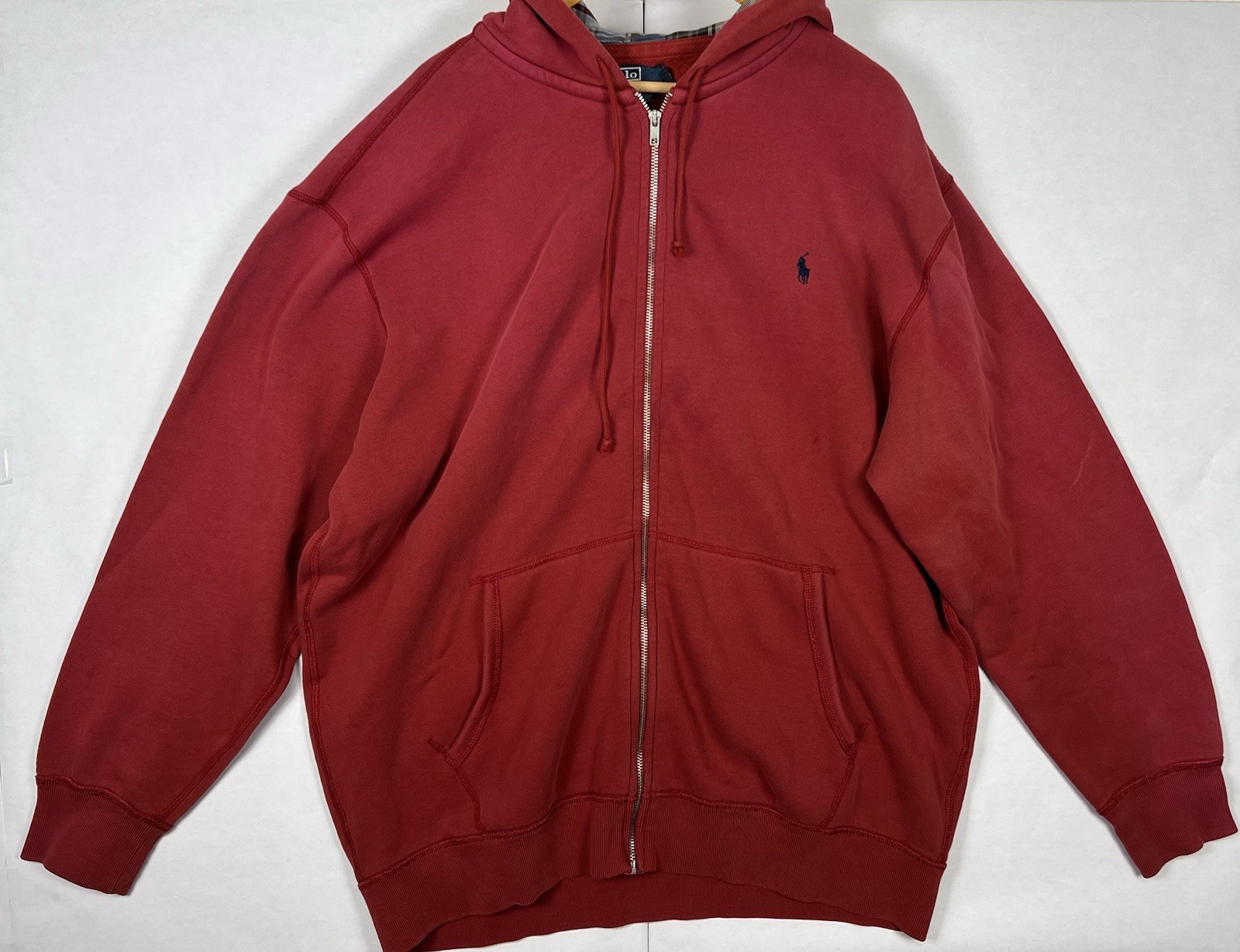 Polo Ralph Lauren uomo taglia 2XL alta rossa full zip felpa con cappuccio pony casual