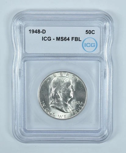 1948-D Franklin Half Dollar MS64 FBL ICG *6013