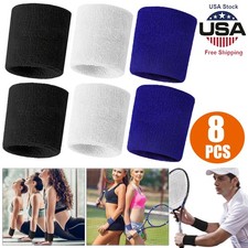 16x Sweatbands Sports Wristband for Men  Women Moisture Wicking Athletic Cotton