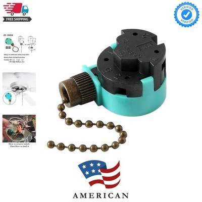 Ceiling Fan Switch ZE-268S6 3 Speed 4 Wire Bronze Zing Ear For Ceiling Light ...