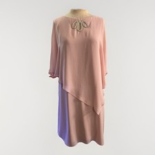 Ignite Evenings Pink Chiffon Beaded Capelet Dress Special Occasion 8