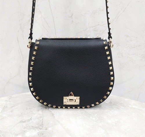Valentino Black Rockstud Leather Crossbody Bag 154131814