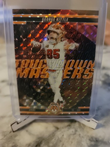 2025 Panini Mosaic  Touchdown Masters George Kittle #14 Orange Fluorescent Prizm