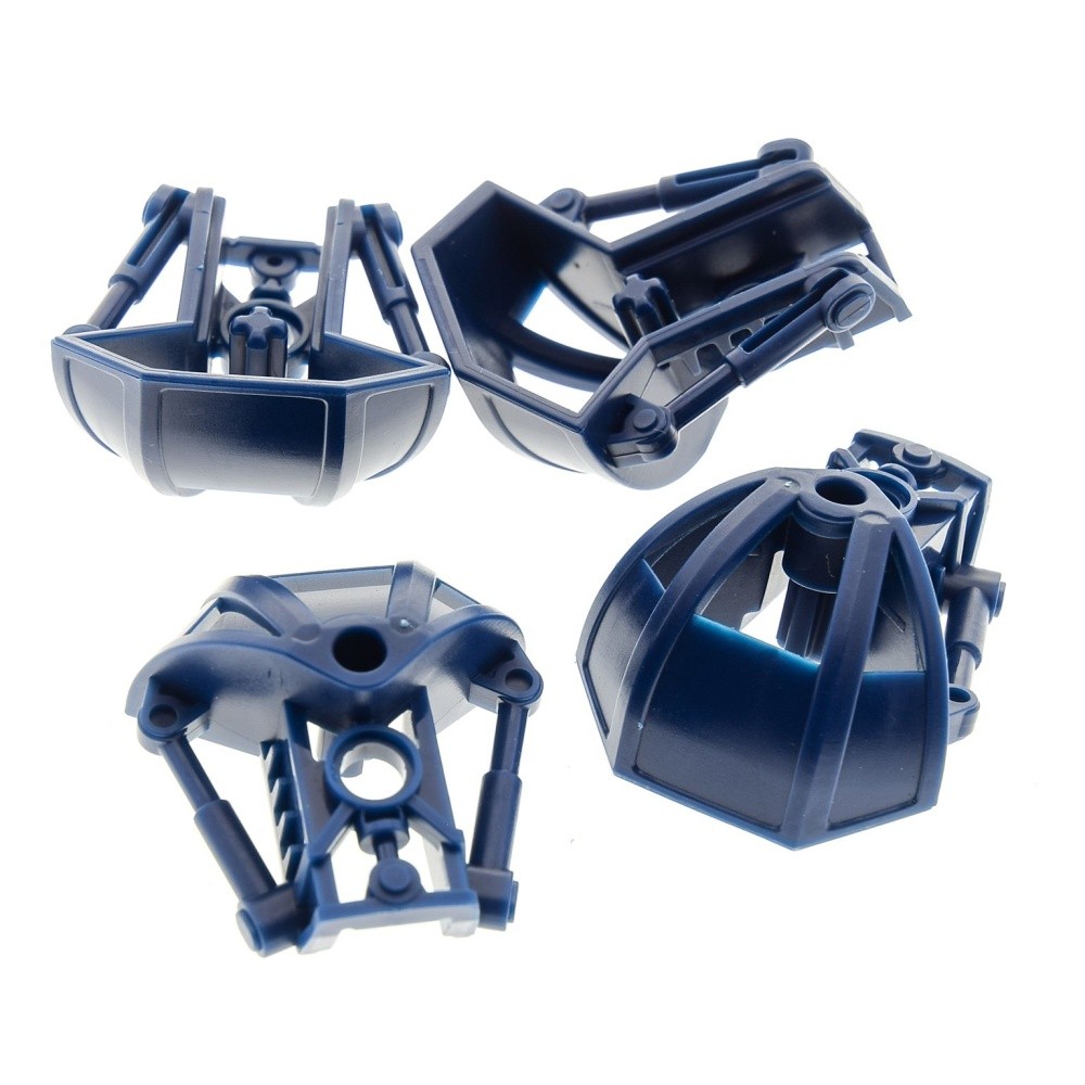 4x Lego Bionicle Figure Shoulder Armor Dark Blue Toa Metru 47310