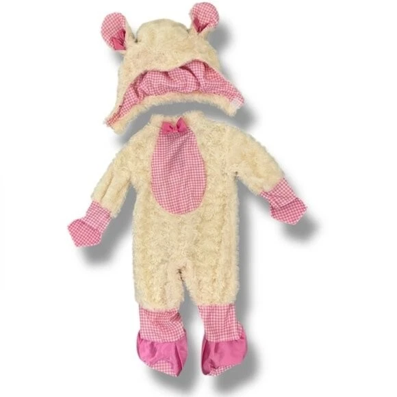Disfraz Bebé Cordero Mono Suave Vellón con Tocado Rosa Guinga Rubíes 0-6 M Foto 2 de 4