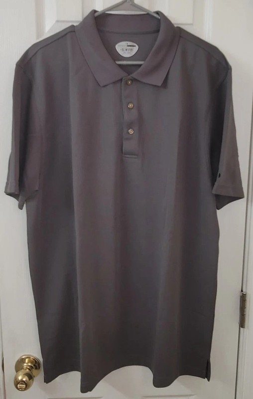 NWOT Grand Slam Performance Slim Fit Golf Shirt Mens Grey XXL