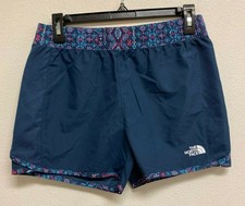 The North Face Girls Class V Water Shorts Blue Wing Teal  Medallion Size L -