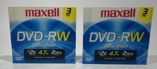 DVD-RW Data Video By Maxell Two - 3 Pack - NEW SEALED