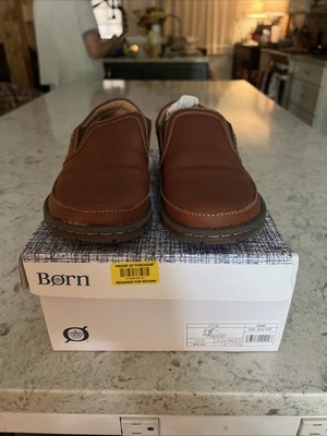 Born Han Sawyer Leather Slip On Loafers Casual Comfort Brown US 1