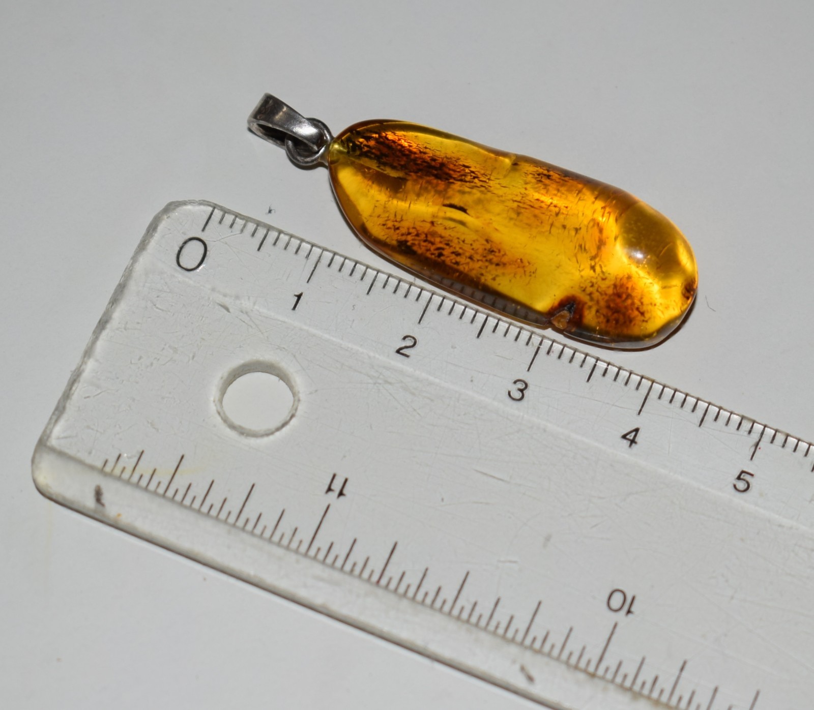925 Silver Unique Golden Amber Pendant with Sterling Silver Bail image 5