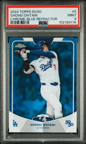 2024 Topps 50/50 Shohei Ohtani #5 Blue Refractor /150 💙 Color Match Dodgers MVP