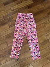 Zara Printed High-Rise Trouser Pants Tapered Leg Floral Valentine Pink Size S
